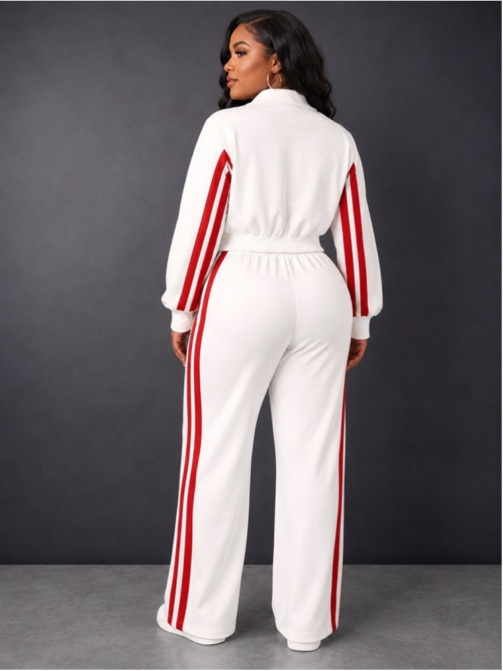 NEW Y2K Style Striped Zip-Up Tracksuit Set – Size 3X-Large - Picture 4 of 10